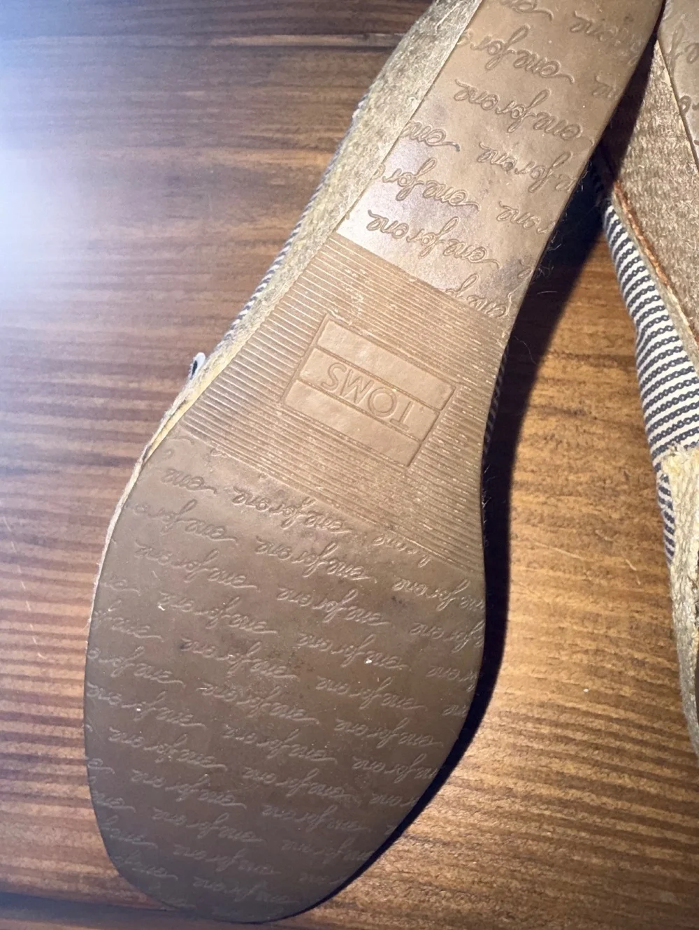 TOMS Women's Striped Peep Toe Wedges, Size 7